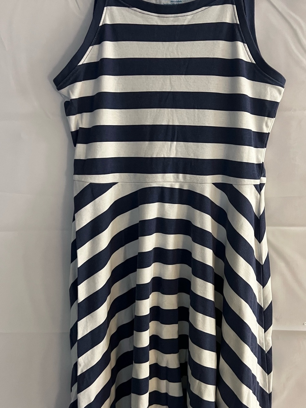 Girl Navy and White Striped Sleeveless Dress Size XL (18.5)P